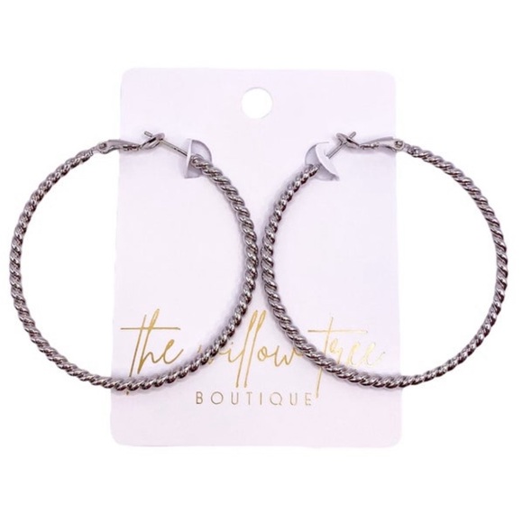 Silver Hoops - Picture 3 of 4